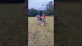 Carbureted four wheelers and wheelies don’t mix🤣 atvoffroad offroad atv [upl. by Ahcsatan]