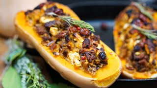 RECETTE COURGE BUTTERNUT FARCIE VEGETARIENNE [upl. by Lancelot46]