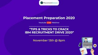 Tips amp Tricks to Crack IBM Recruitment Drive 2020  PlacementSeason [upl. by Elpmet]