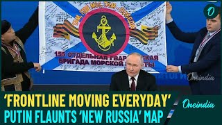 VIDEO  Putin Flaunts New Russia Map On Face of NATO amp USA  Bold Gift From Frontlines  Watch [upl. by Innus]