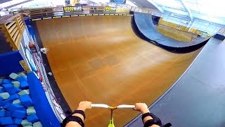 WORLDS BIGGEST INDOOR HALFPIPE ON SCOOTER [upl. by Lodnar166]