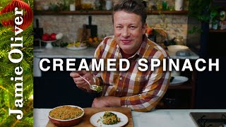 Creamed Spinach  Jamie Oliver [upl. by Slen]