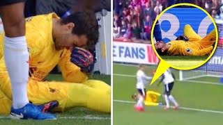 Alisson Becker injury 🔴 Alisson Becker HAMSTRING INJURY vs Crystal Palace  Liverpool vs Crystal [upl. by Ertnod]