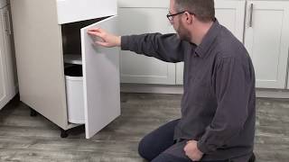 How to install a Pivot Out Trash Bin in frameless cabinets  Real Solutions for Real Life® [upl. by Adnof801]