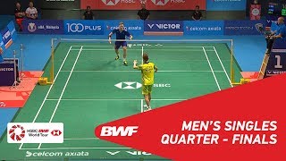 MS  Viktor AXELSEN DEN 1 vs LEE Chong Wei MAS 7  BWF 2018 [upl. by Yllas695]