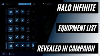 Halo Infinite  Full Equipment List Grappleshot Shield Core Threat Sensor Drop Wall amp Thruster [upl. by Wickman]