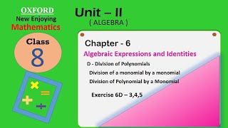 Class 8 oxford Mathematics Unit 6 Algebraic Expression and Identities Exe 6D  345 Thenu Maths [upl. by Naveb]