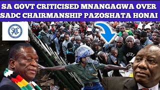 Chazobvira🤯SA govt criticised Mnangagwa amp ZanuPF regime over SADC hanzi huya utorevarwere vako ED🤯💔 [upl. by Bathelda]