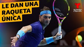 Rafa Nadal recibe raqueta especial como homenaje es de oro y cuesta una fortuna [upl. by Sansbury]