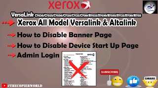 How To Disable Startup Page amp Banner Page Xerox Varsalink C7020C7120B7025B7125  Xerox All Model [upl. by Navnod]