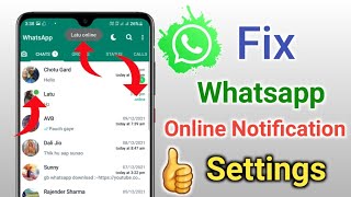 Fix Whatsapp Online Notification Settings [upl. by Niessuh]