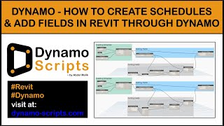 DYNAMO  Create Schedules and add fields in Revit using Dynamo [upl. by Arathorn]