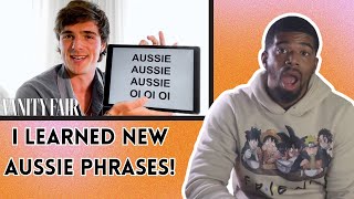 AMERICAN REACTS TO Jacob Elordi Teaches You Australian Slang [upl. by Onaicilef]