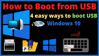 How to Boot from USB  4 easy ways to boot USB Windows 10 [upl. by Akirrehs]