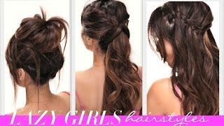 ★4 EASY Lazy Girls BACKTOSCHOOL HAIRSTYLES  CUTE HAIRSTYLE  BRAIDS  MESSY BUN [upl. by Maretz]