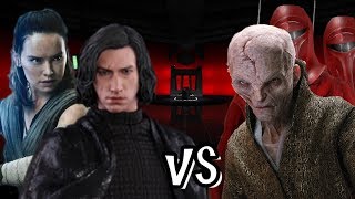 Kylo Ren and Rey vs Supreme Leader Snoke and his Guards  Snokes Throne Room [upl. by Laamaj7]