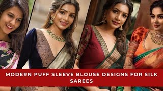 Puff sleeve for silk saree Blouse for Silk saree  model blouse  silk saree blouse [upl. by Calla]