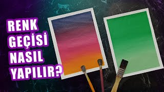 BASİT AKRİLİK BOYA RENK GEÇİŞİ NASIL YAPILIR [upl. by Cindelyn]