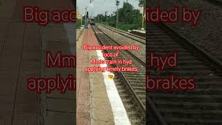 Serious accident averted by locopilot crash train india railway reels reaction lucky [upl. by Diogenes553]