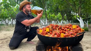 I Cooked Live Crayfish in a Cauldron over a Fire The Best Beer Snack [upl. by Anirok]