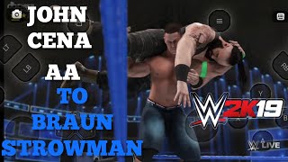 John Cena AA Braun Strowman from the top rope  WWE 2K19 [upl. by Dympha]