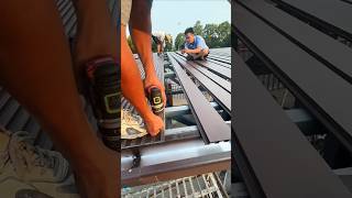 Installation process of aluminum tiles on the sun room roof [upl. by Melly]