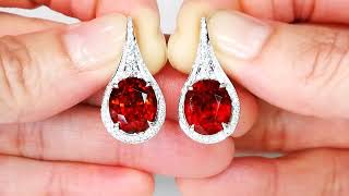 Hessonite Garnet Earrings at 1352 carats by Kat Florence KF08148 [upl. by Kenwrick]