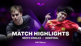 Highlights  Truls Moregard vs Wang Chuqin  MS SF  WTT Champions Macao 2022 [upl. by Arualana]