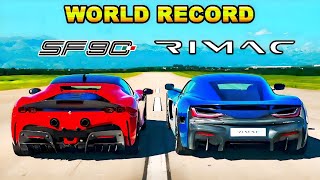 DRAG RACE Ferrari sf90 stradale vs Rimac nevera 😈 ⚡ vs ⛽ [upl. by Gisele63]