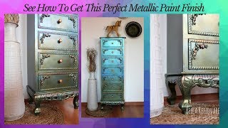 See How To Get This Perfect Metallic Paint Finish Over Chalk Paint [upl. by Teyugn]