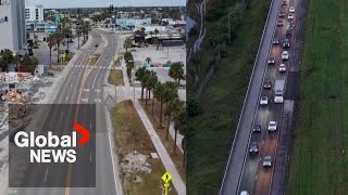 Hurricane Milton Drone shows empty streets evacuations as Florida braces for monster storm [upl. by Acirderf341]