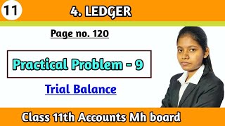 Practical problem 9 trial balance bk class 11th chapter 4 ledger hsc board [upl. by Macfarlane806]