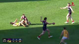 Hostplus SANFL GF Snapshot  Norwoods Tristan Binder muscles through to goal [upl. by Lrub]