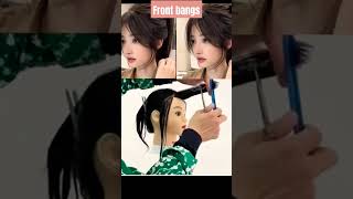 Easy front bangs❤️🔥hairstyle hack haircuteasyshorts [upl. by Esac85]