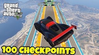 100 CHECKPOINTS I ETT RACE  GTA 5 med SoftisFFS [upl. by Emiatej59]