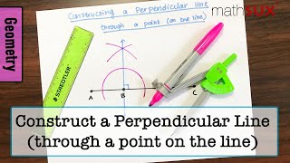 constructing a perpendicular line through a point off the line [upl. by Markson]