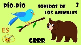 Sonidos de animales para niños de 1 a 5 años Palabras onomatopeyas para bebés en español [upl. by Trinl]