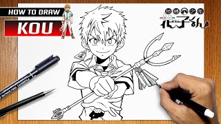 How to draw Kou from Jibaku Shounen Hanakokun [upl. by Inneg]