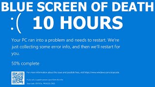 Windows 10 Blue Screen of Death REAL COUNT BSOD 10 hours 4K Resolution [upl. by Boor]