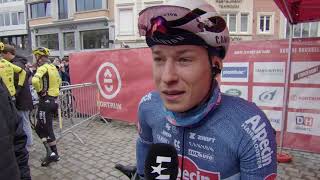 Jasper Philipsen  Interview at the start  Kuurne  Bruxelles  Kuurne 2024 [upl. by Odlawso]