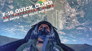 F16 Quick Climb  Surface to 10000 Feet in Seconds  GoPro with Cockpit Audio [upl. by Bebe]