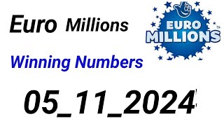 Euro Millions Lottery Prediction 05112024 [upl. by Odrahcir]