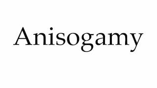 How to Pronounce Anisogamy [upl. by Salohcin]