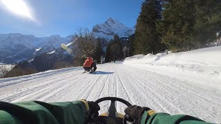 Sledding in Braunwald  Tobogganing PoV [upl. by Nalniuq]