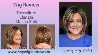 WIG REVIEW TressAllure Clarissa in Mocha Gold  Razor cut ALine bob PLUS A COLD CRIMPING TUTORIAL [upl. by Stavros878]