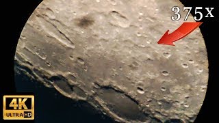 ЛУНА в 4К ▶ ВИД В ТЕЛЕСКОП с увеличением 375х Moon 4k video [upl. by Nnylyoj]