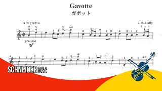 Gavotte J B Lully  Suzuki Book 2  Violin Sheet Music  Partitura para Violino [upl. by Ettennyl]