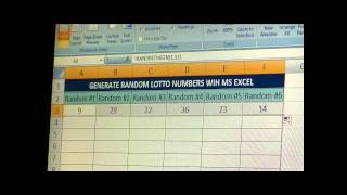 How To Generate Lotto Numbers With MS Excel [upl. by Faline]