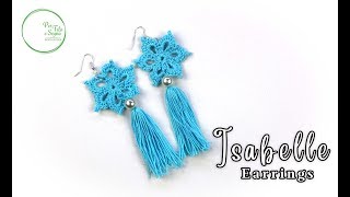 Isabelle Earrings  How to crochet a very easy summer earrings [upl. by Hcir]