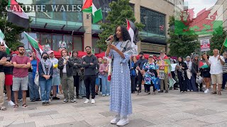 March for Sudan and Palestine Central Library Cardiff [upl. by Zilla11]